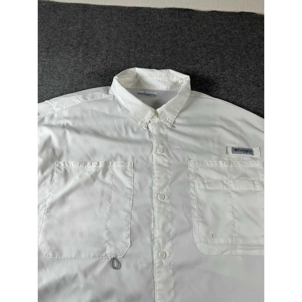 Columbia Shirt Mens 2XL White Short Sleeve Fishing Outdoor - Picture 3 of 9